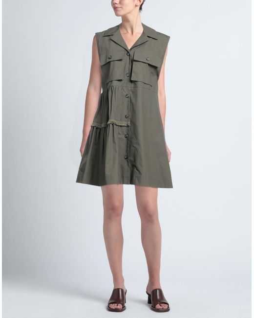 Anna Molinari Gray Mini Dress Cotton