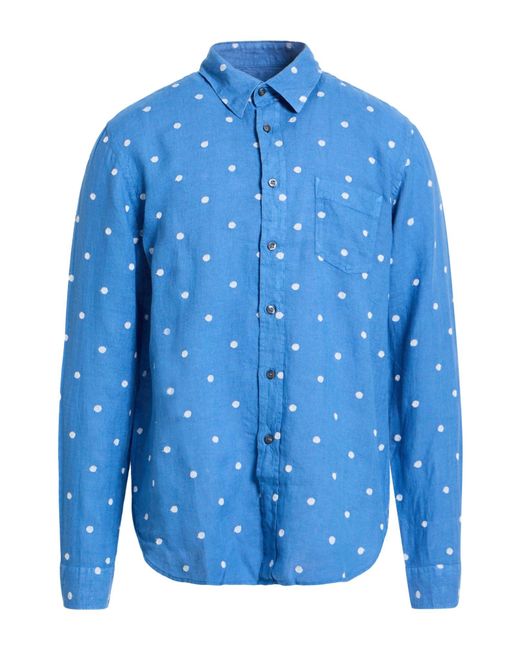 120% Lino Blue Shirt Linen for men