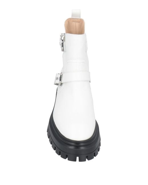 Stuart Weitzman White Ankle Boots Leather