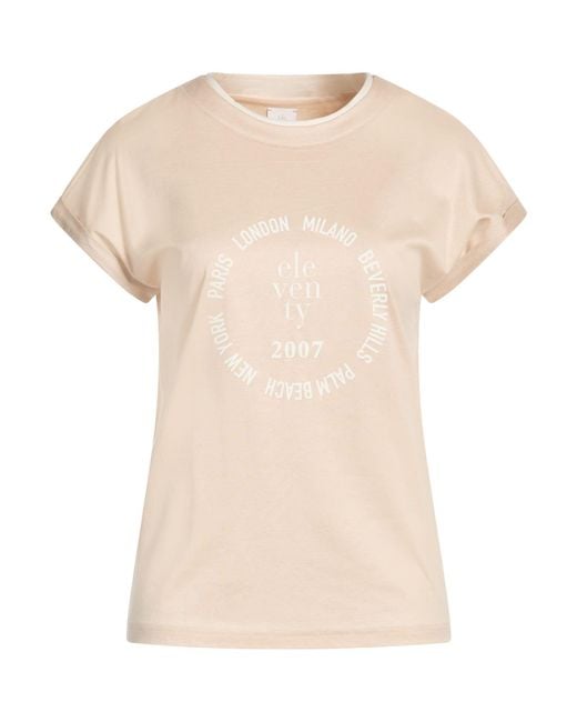 Eleventy Natural T-Shirt Lyocell, Cotton
