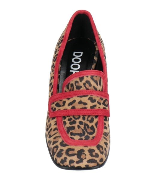 Doop Red Camel Loafers Leather
