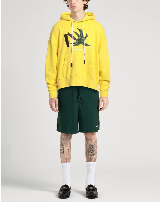 Palm Angels Yellow Sweatshirt Cotton, Elastane, Viscose, Polyester for men