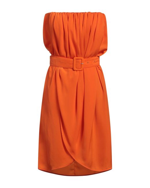 Pinko Orange Midi Dress Polyester