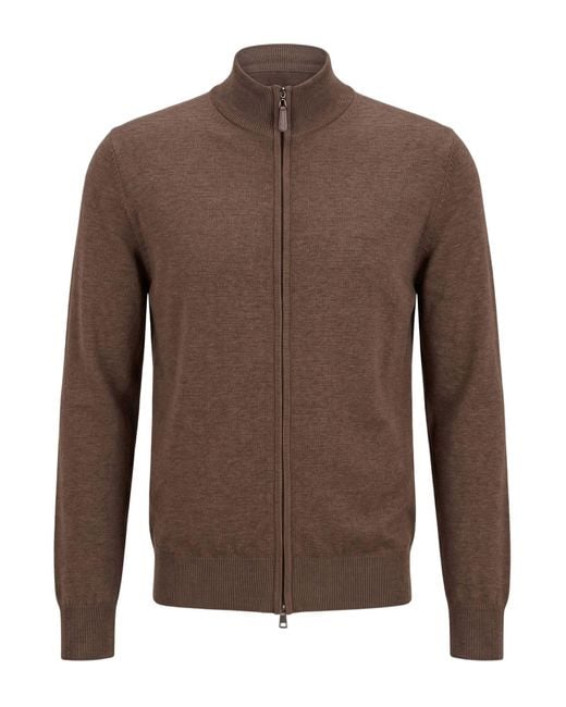 Cashmere Company Brown Cardigan Wool, Cashmere, Silk, Nylon for men