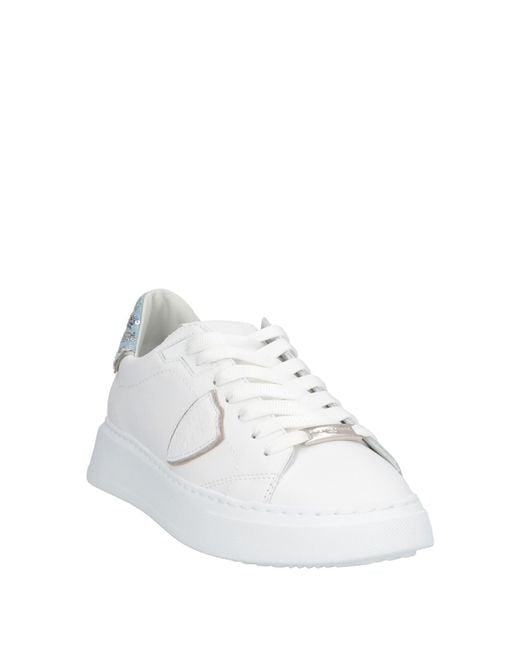 Philippe Model White Sneakers Leather, Textile Fibers