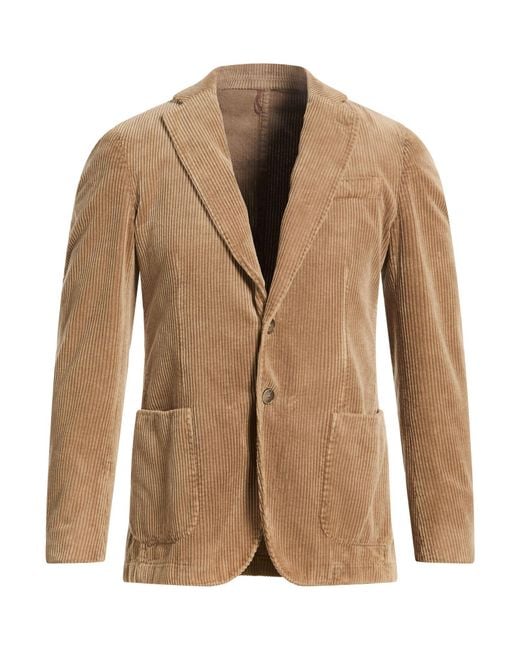 Santaniello Brown Sand Blazer Cotton for men