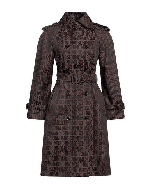 Moschino Brown Overcoat & Trench Coat