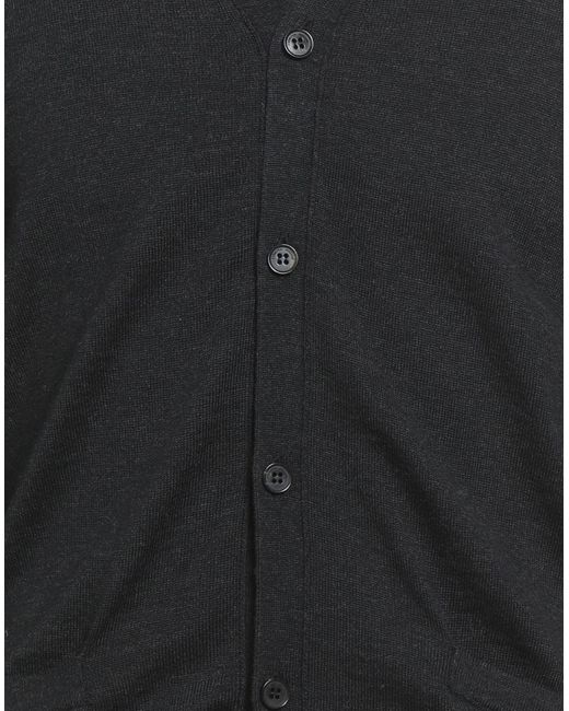 Roberto Collina Black Charcoal Cardigan Merino Wool for men