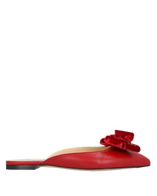 Charlotte Olympia Red Mules & Clogs