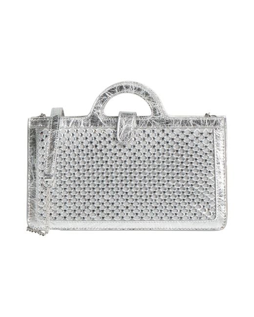 Marni Gray Cross-Body Bag Polyester, Elastane, Glass, Lambskin