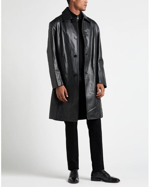 Sandro Black Coat Cowhide for men