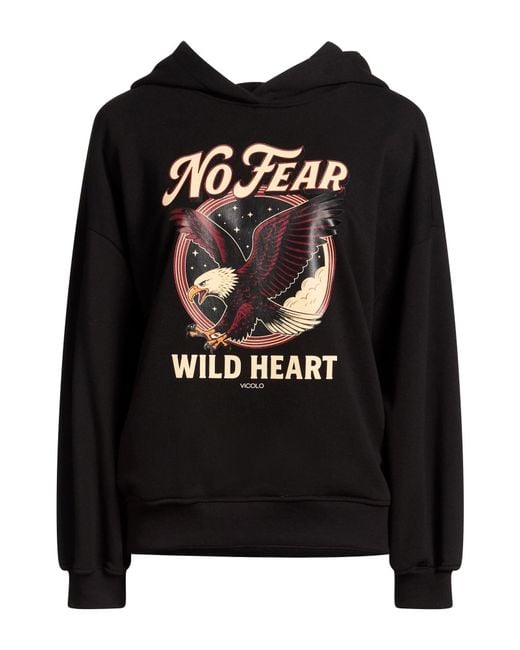ViCOLO Black Sweatshirt Cotton, Elastane