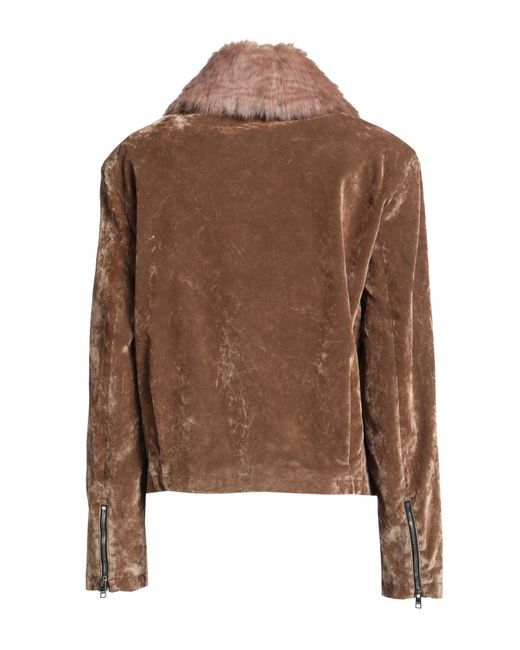 MSGM Brown Camel Jacket Cotton, Viscose, Elastane