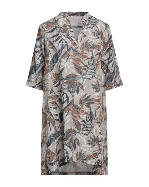 European Culture Gray Mini Dress