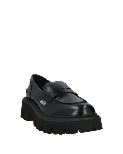 MSGM Black Loafers Leather for men