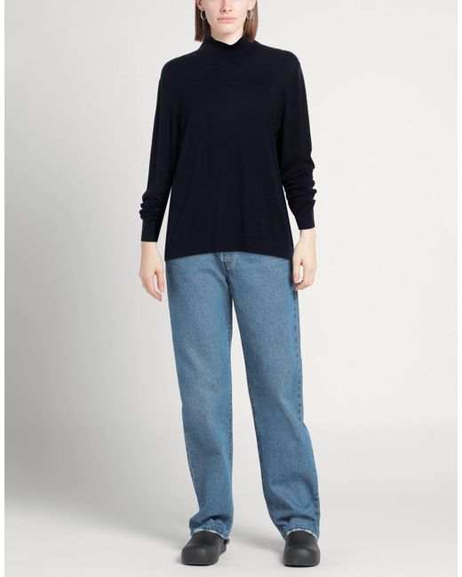 Weekend by Maxmara Blue Midnight Turtleneck Silk, Wool, Polyamide, Elastane