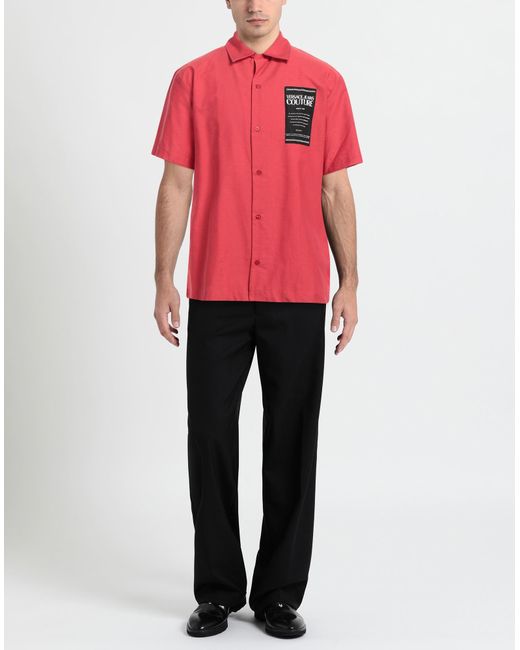 Versace Red Shirt Cotton for men