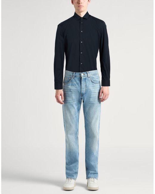Brian Dales Blue Midnight Shirt Cotton, Polyamide, Elastane for men