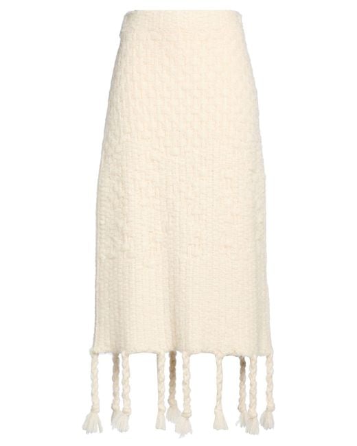 Jil Sander Natural Midi Skirt Mohair Wool, Alpaca Wool, Polyamide