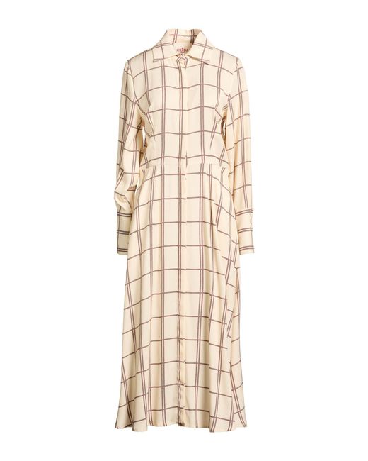 Crida Milano Natural Cream Midi Dress Viscose