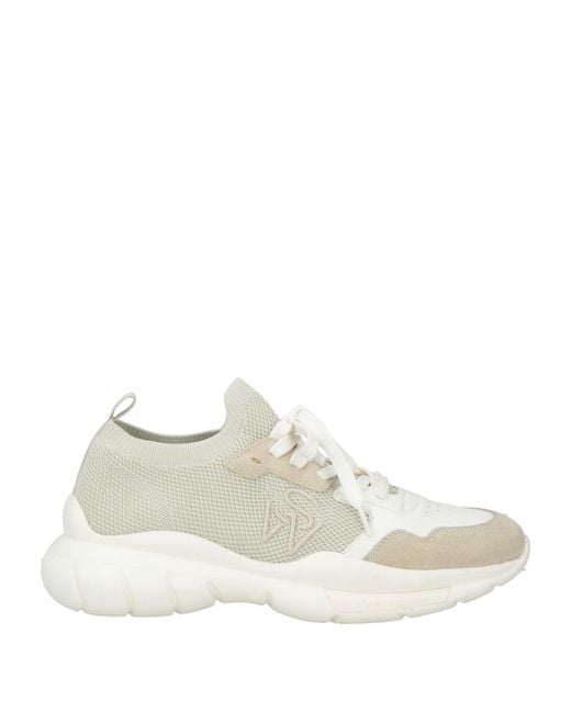 Stuart Weitzman White Sand Sneakers Textile Fibers, Leather
