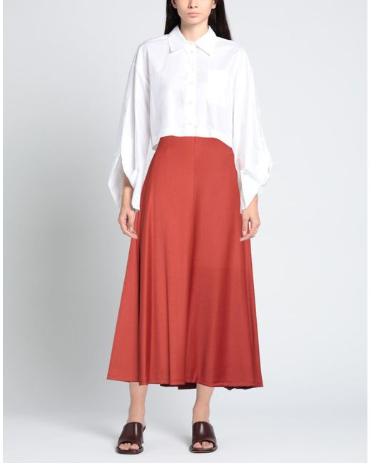 Rochas Red Midi Skirt