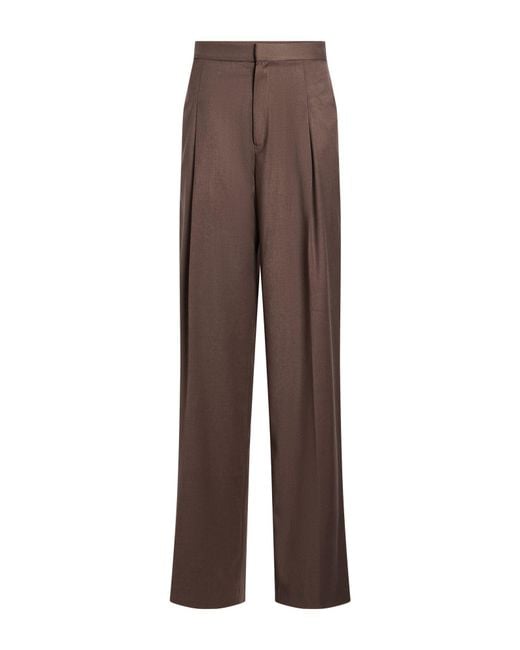 Nineminutes Brown Pants Polyester, Viscose, Elastane