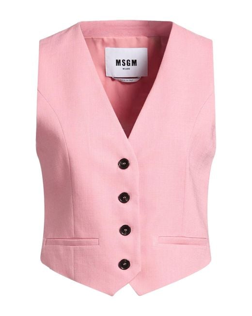 MSGM Pink Tailored Vests