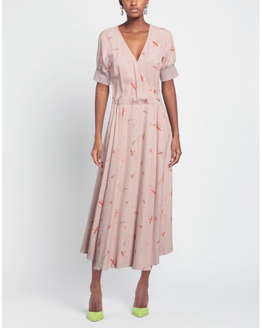 Armani Exchange Pink Midi-Kleid