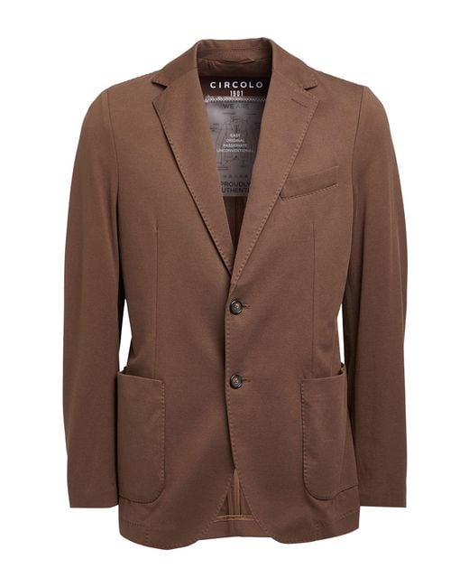 Circolo 1901 Brown Blazer Cotton, Elastane for men