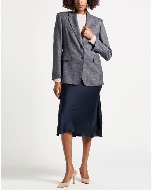 Max Mara Gray Slate Blazer Virgin Wool, Viscose, Linen