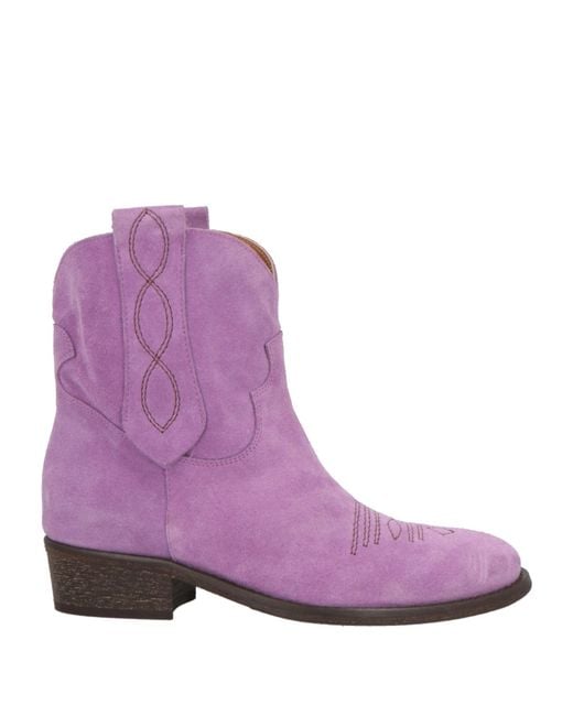Via Roma 15 Purple Ankle Boots Leather