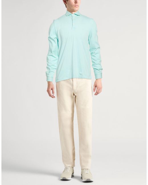 Fedeli Blue Sky Polo Shirt Organic Cotton for men