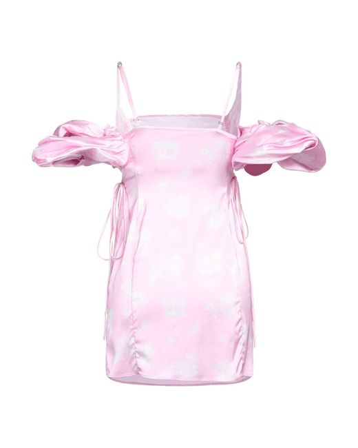 Jacquemus Pink Light Puffed Sleeve Mini Dress