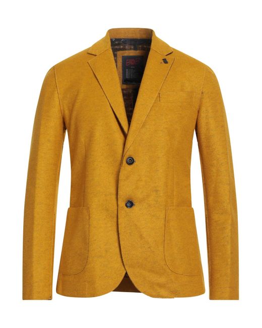Bob Yellow Marigold Blazer Polyacrylic, Polyester, Virgin Wool for men