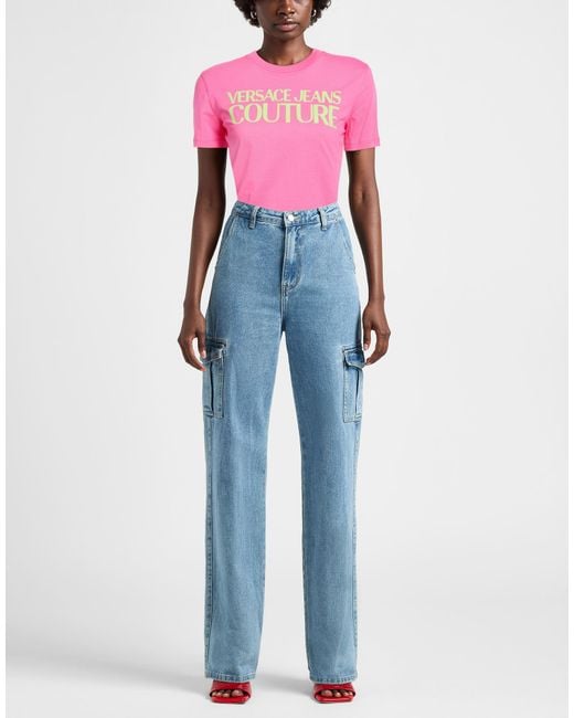 Versace Jeans Couture Pink Fuchsia T-Shirt Cotton