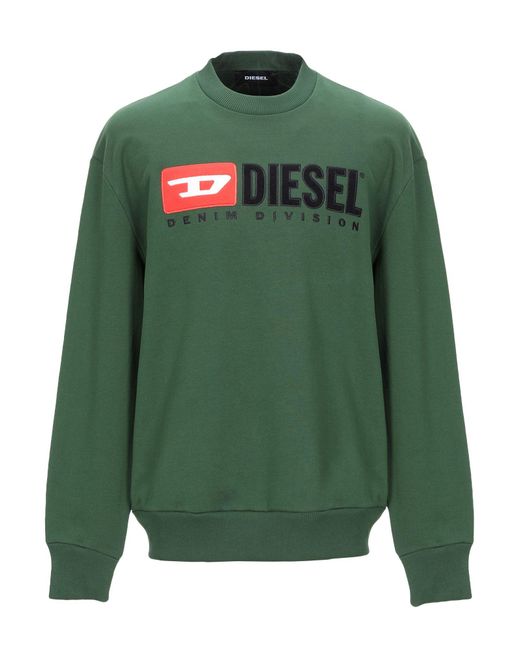 DIESEL Fleece Sweatshirt in Dark Green (Green) for Men - Lyst