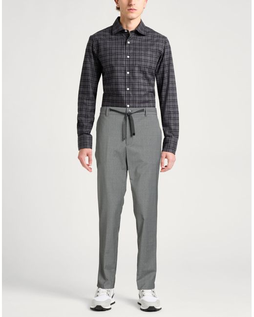 Brian Dales Gray Pants Wool, Polyester, Elastane for men