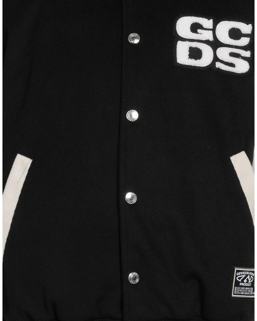Gcds Black Two-Tone Logo-Patch Bomber Jacket for men
