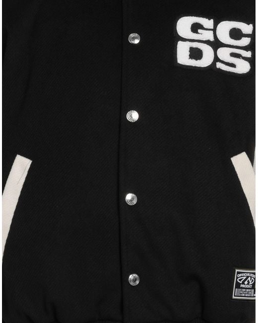 Gcds Black Two-Tone Logo-Patch Bomber Jacket for men