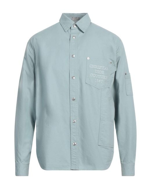 Dior Blue Light Denim Shirt Polyester for men