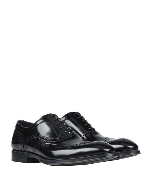 Sergio Rossi Black Lace-Up Shoes Leather for men