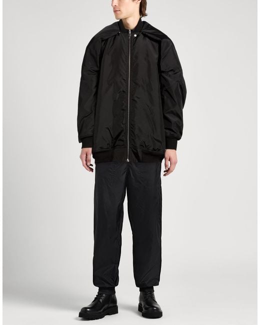 Rick Owens Black Coat Polyamide for men