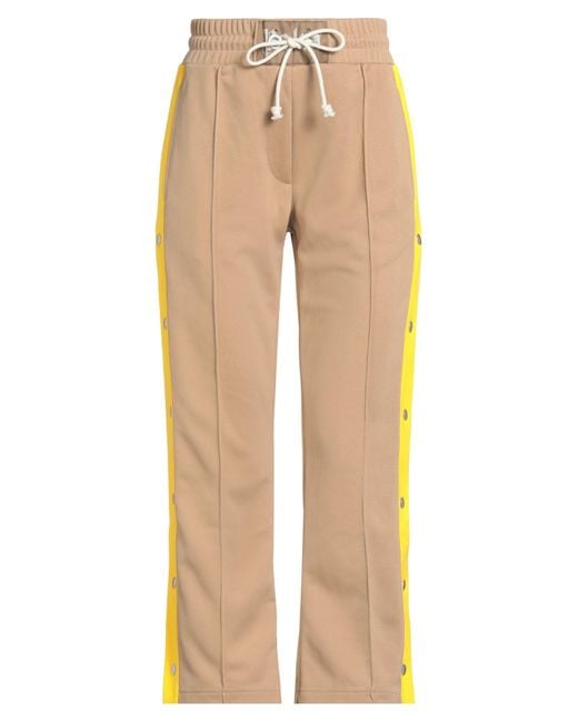 Palm Angels Natural Camel Pants Polyester