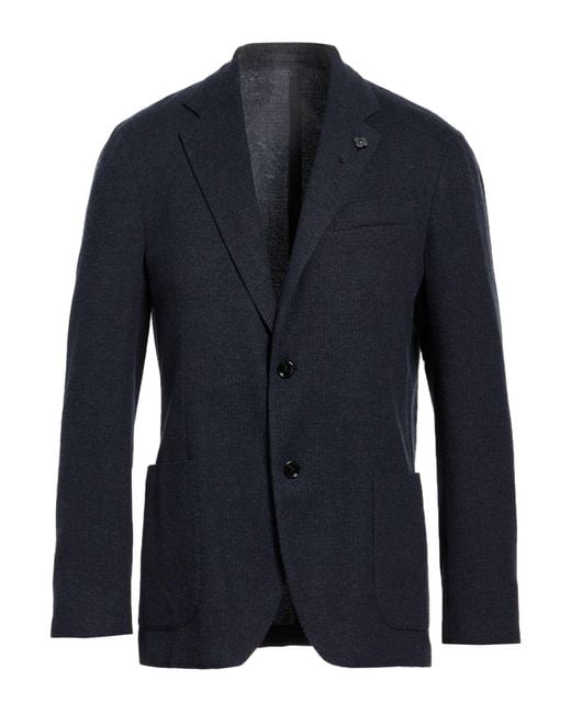 Lardini Blue Midnight Blazer Lyocell, Polyamide for men
