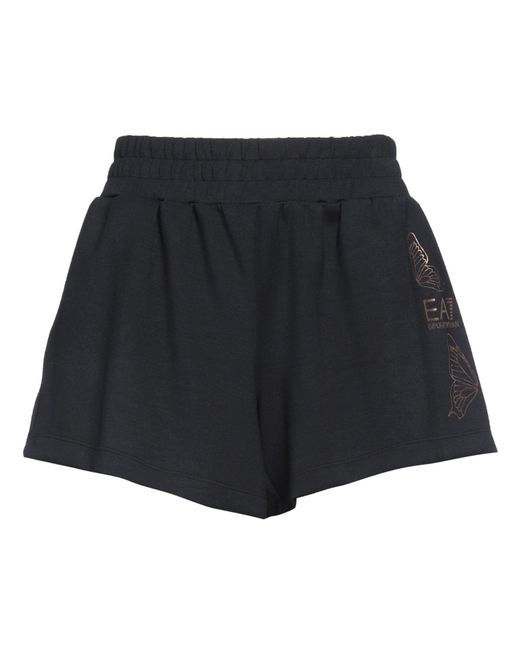 EA7 Black Shorts & Bermuda Shorts Polyester, Modal, Elastane