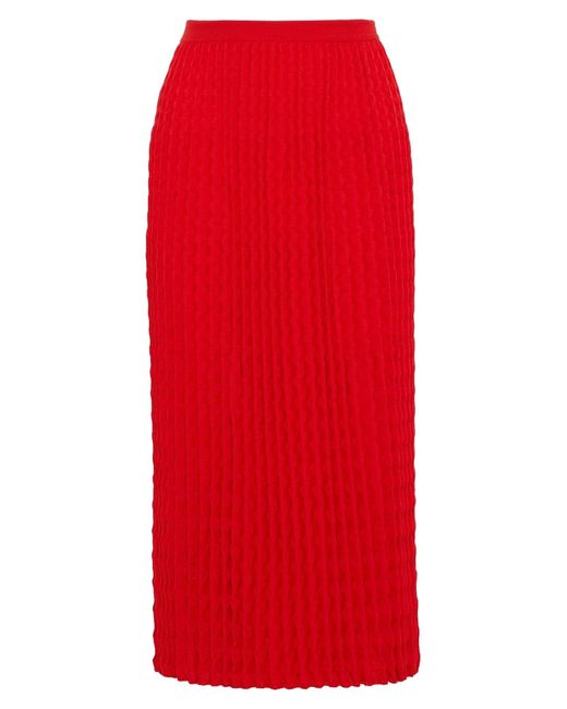 Victoria Beckham Red Midi Skirt