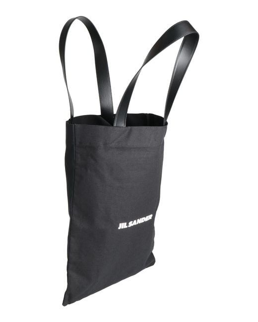 Jil Sander Black Shoulder Bag Cotton, Linen, Cow Leather for men
