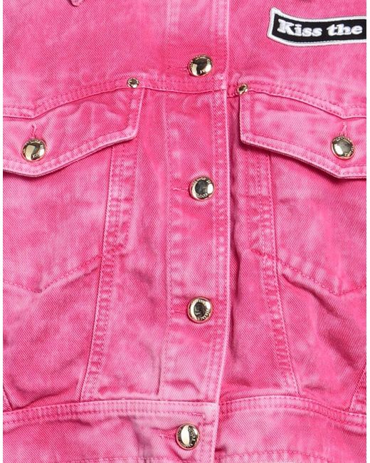 Versace Jeans Couture Denim Outerwear in Pink | Lyst