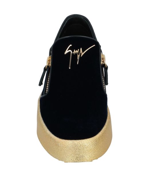 Giuseppe Zanotti Black Midnight Loafers Textile Fibers, Soft Leather